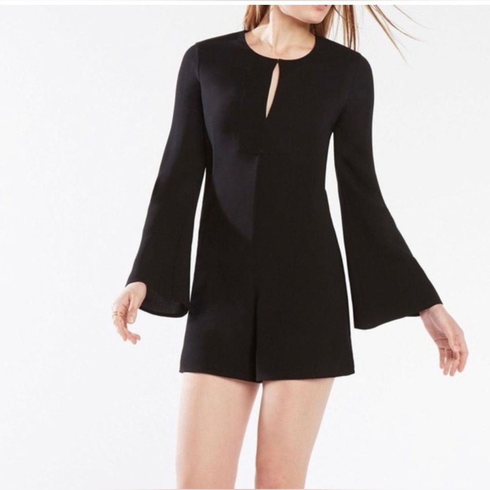 NWT BCBG Giuliano Long Sleeve Backless Romper
